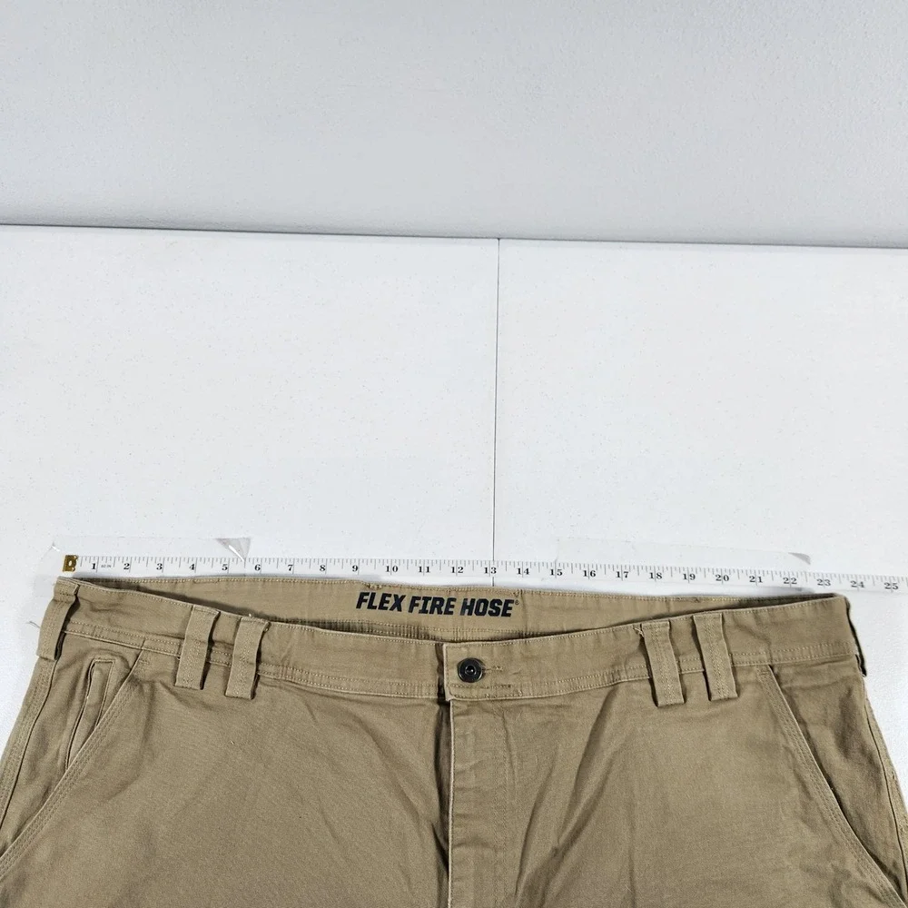 Duluth Trading Co Flex Fire Hose Relaxed‎ Fit Khaki Work Shorts Mens 48 Tan